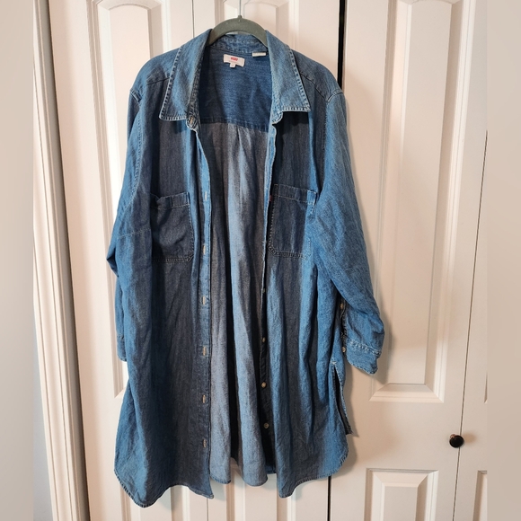 Levi's Denim Button-Up Shirt Dress - Picture 1 of 8